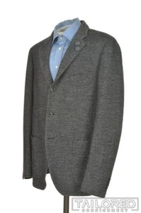 ALTEA Solid Blue COTTON WOOL Mens Blazer Sport Coat Jacket - EU 58 / US 44 R - Picture 1 of 9