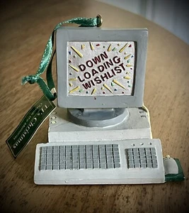 Adorno de Navidad para computadora vintage “Descargar lista de deseos” nuevo con etiqueta - Imagen 1 de 6
