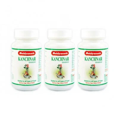 3X Baidyanath Kanchnar Guggulu | Kanchanar | Herbal Remedy 80 * 3 = 240 Tablets