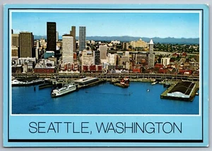 Postcard Waterfront & State Ferry Terminal Seattle Washington "Emerald City" K10 - Picture 1 of 2