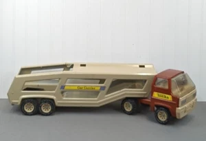 Tonka 1:16 Car Carrier Hauler Auto Transporter Pressed Steel XR-101 Tire Vintage - Picture 1 of 11