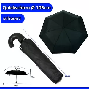 Regenschirm Taschenschirm schwarz Ø105cm Damen Herren Schirm Mini - Bild 1 von 1