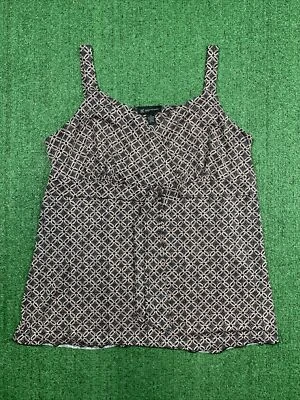 INC Women’s Size 2X Plus White/Black Sleeveless Top - Image 1 of 3