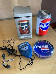 Job lot of 4 Pepsi branded memorabilia. 2 x Radios, Paper Weight, Water Squirter - Picture 1 of 7