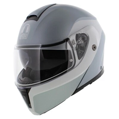 AGV Streetmodular Modular Motorcycle Helmet, Levico, Matt Light Grey Silver - Image 1 of 4
