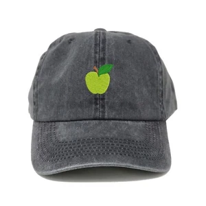 Green Apple Embroidered Cotton Baseball Cap, Apple Design Cap Mütze - Bild 1 von 14