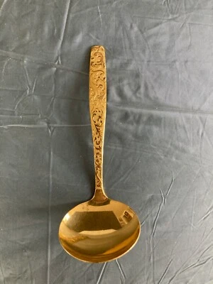 Americana Golden Heritage Golden Scroll Electroplated Gravy Ladle Spoon 6” - Image 1 of 4