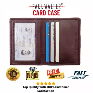 Genuine Leather Men's Mini Credit Card Holder with RFID Blocking - Picture 1 of 7