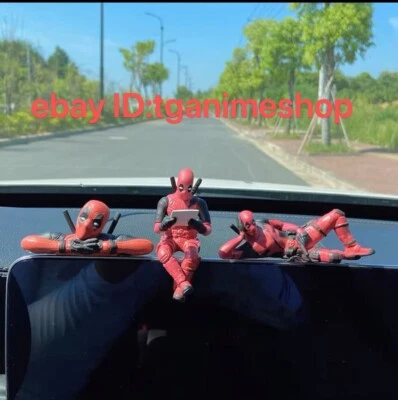 Minifigura de superhéroe Deadpool 3 piezas tablero de instrumentos de coche decoraciones juguetes vendedor de EE. UU. Foto 1 de 4