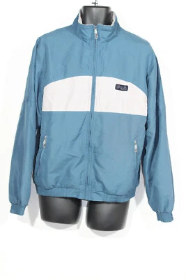 Chaqueta cortavientos vintage Fila para hombre pequeña azul gris años 90 cremallera completa Foto 1 de 4