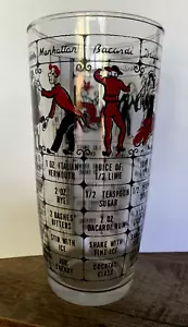 Vintage Hazel Atlas Glass with Cocktail Recipes Shaker Popular Drinks 1950s 60s - Picture 1 of 8