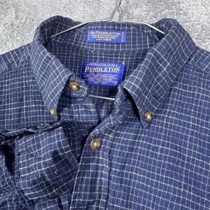 Pendleton Sir Pendleton Shirt Mens L 100% Pure Virgin Wool Windowpane USA Board - Picture 1 of 11