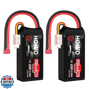 HOOVO 2S Shorty Lipo Battery 2200mAh 100C 7.4V RC Lipo Battery with T Connect - Picture 1 of 5