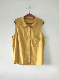 George Womens sleeveless shirt top Size 18 Mustard Yellow Casual Summer - Imagen 1 de 6