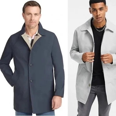 Brooks Brothers Reversible Trench Coat / Rain Jacket, 38S, Navy/Grey NWT - Image 1 of 4