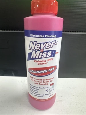 Never-Miss Drywall Mud Tinting Coloring Gel  16oz  pink Finish Coats & Sanding - Image 1 of 4