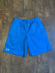 Pantaloncini sportivi uomo Under Armour taglia large blu bianco logo sport palestra attivi - Foto 1 di 5