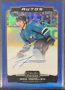2022-23 O-Pee-Chee Platinum Blue Rainbow Auto Nick Merkley #BA-NM Auto - Picture 1 of 2