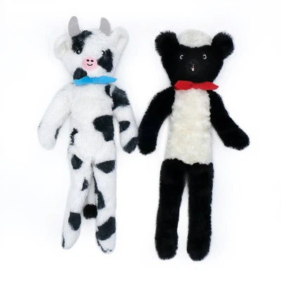 Zippy Paws Fluffy Peltz Plush Squeaker Dog Toy - Sheep & Cow  2-Pack - Image 1 of 3