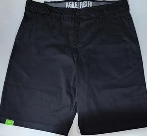 AGILE Herren super bequeme Flex Flat Waist Shorts schwarz Größe 36 - Bild 1 von 2
