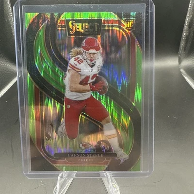 2024 Panini Select Premier Level Carson Steele #142 Neon Green Shock Prizm /499 - Image 1 of 2