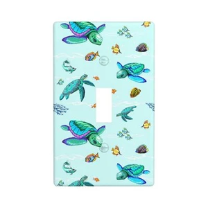 Cute Sea Trutle Light Switch Cover Decorative Single Toggle 1 Gang Wall Plate... - Picture 1 of 7