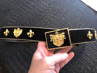 Cinturón Escada gamuza negra y dorado talla 38 Foto 1 de 4