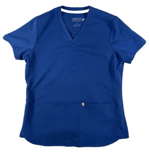 Fabletics Scrub Top Method 2-Pocket Short Sleeve Royal Blue Women's Size Small - Picture 1 of 7