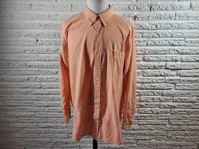 Nautica Mens Shirt 2XLT Long Sleeve Orange Casual Cotton Pocket Button Up Collar - Image 1 of 4