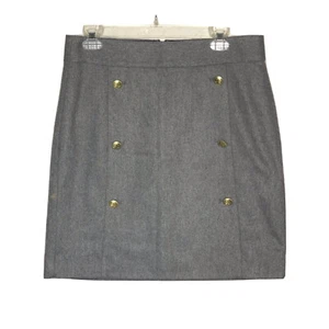 Nautica Woolen Skirt Women’s 12 Gray Lined 19” Long Back Anchor Zip Slit * - Picture 1 of 9
