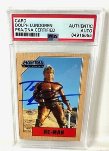 Dolph Lundgren He-Man handsignierte Setkarte PSA/DNA Auth Auto - Bild 1 von 2