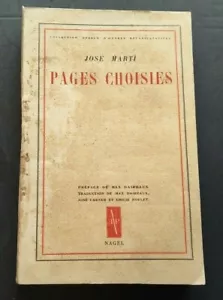 1953 "Pages Choisies" Jose Marti Selected Works Cuba UNESCO Edition in French - Picture 1 of 12