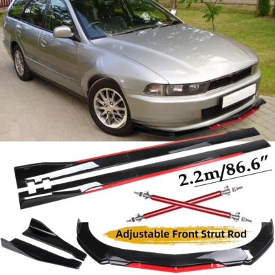 For Mitsubishi Galant Front Bumper Lip Splitter Spoiler Side Skirt Bod Kit - Image 1 of 4