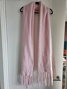 New Look Pink Fringe Long Scarf - Picture 1 of 1