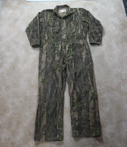 Vintage Winchester Coveralls Mens Large Green Camo Treebark Hunt Outdoor - Picture 1 of 16