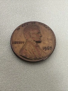 1967 Penny One Cent No Mint Mark “L” On Rim Lincoln Coin USA Collector Vintage - Picture 1 of 13