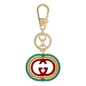 Gucci Interlocking G Rainbow Keyring Key Chain Handbag Charm NWT - Picture 1 of 2
