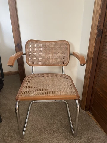 Mid Century Italian Cesca Arm Chair with Cantilever Base Cover