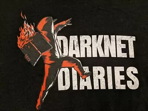 "Darknet Diaries" True Stories from The Darknet Podcast XL Black Tee-Shirt - Picture 1 of 3