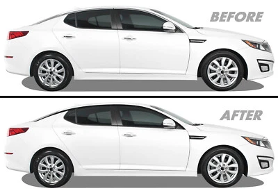 Superposición de vinilo oscurecido de eliminación de cromo para moldura de ventana Kia Optima 11-15 Foto 1 de 4