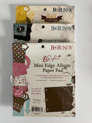 Bo Bunny Mini Edgy Album 6.25 x 7.25 Paper Pad Variations Available-Choose