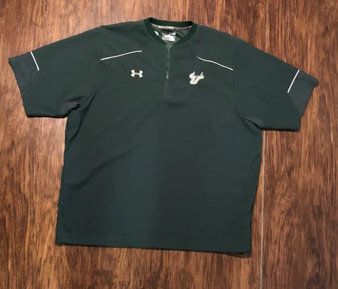 PLAYER ISSUED USF University of South Florida Bulls 1/4 Zip Pullover XL Football Cover