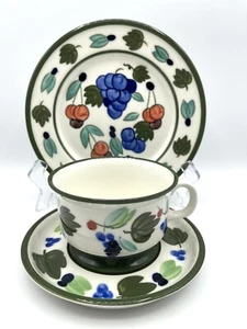 3pc ARABIA Finland PALERMO Trio Cup Saucer Bread Plate VHTF - Picture 1 of 9