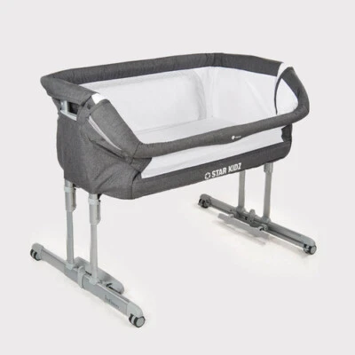 Star Kidz Intimo Deluxe Baby Bedside Bassinet - Charcoal Grey - image 1 of 4