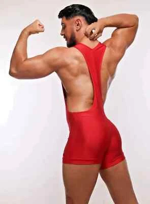 SUKREW V-Neck Singlet Bum Accentuating Bodysuit Low-Cut Side in Liberty Red 38 - Изображение 1 из 4