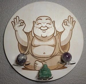 Buddha Natural Healing Crystals Gemstones Display Shelf Wall Decor white - Picture 1 of 5