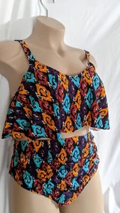 K Jordan Gr. 3x Badeanzug High-Rise Unterteil Zweiteiler Bikini Gepolsterter BH - Bild 1 von 5