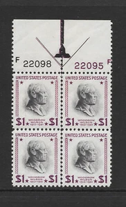 UNITED STATES SCOTT 832c MNH PLATE BLOCK/4 - 1938 $1 RED VIO & BLK FIFTH BUREAU - Picture 1 of 2
