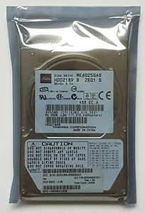 60 GB Ide Toshiba MK6025GAS P-Ata 4200rpm 8MB HDD 2.5 " Internal Hard Drive - Picture 1 of 1