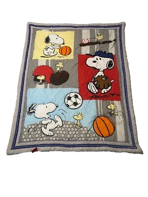 Peanuts Lambs & Ivy Snoopy Woodstock Pelotas Deportivas Cuna Edredón Manta Bebé Foto 1 de 4